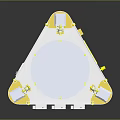 White and Yellow Lighting Fixture Featuring Transparent Panel and Mounting Parts