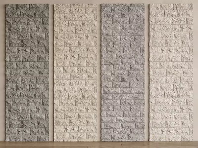 Textured Background Wall Panels in Grey Beige and Neutral Colors with Stone Texture Design Options 3d model