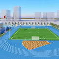 Sports Fitness Outdoor Track and Field Stadium with Football Field Running Track and Sandpit