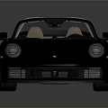 Black Convertible Sports Car with White Top Brown Interior Red Brake Calipers and Reflections