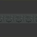 Gray Carved Decorative Trim With Intricate Leaf Patterns For Home Decor 3d model