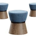 Round Stool Low Stool Shoe Changing Stool Bed End Stool Casual Stool 3d model