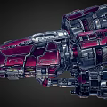 Futuristic Red And Silver Spaceship With Detailed Mechanical Design For Space Exploration