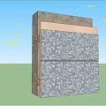 Structural Building Wall Components With Layered Material Sections And Construction Details 3d model