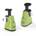 Two Green Kitchen Juicers With Black Top And Compact Base Design