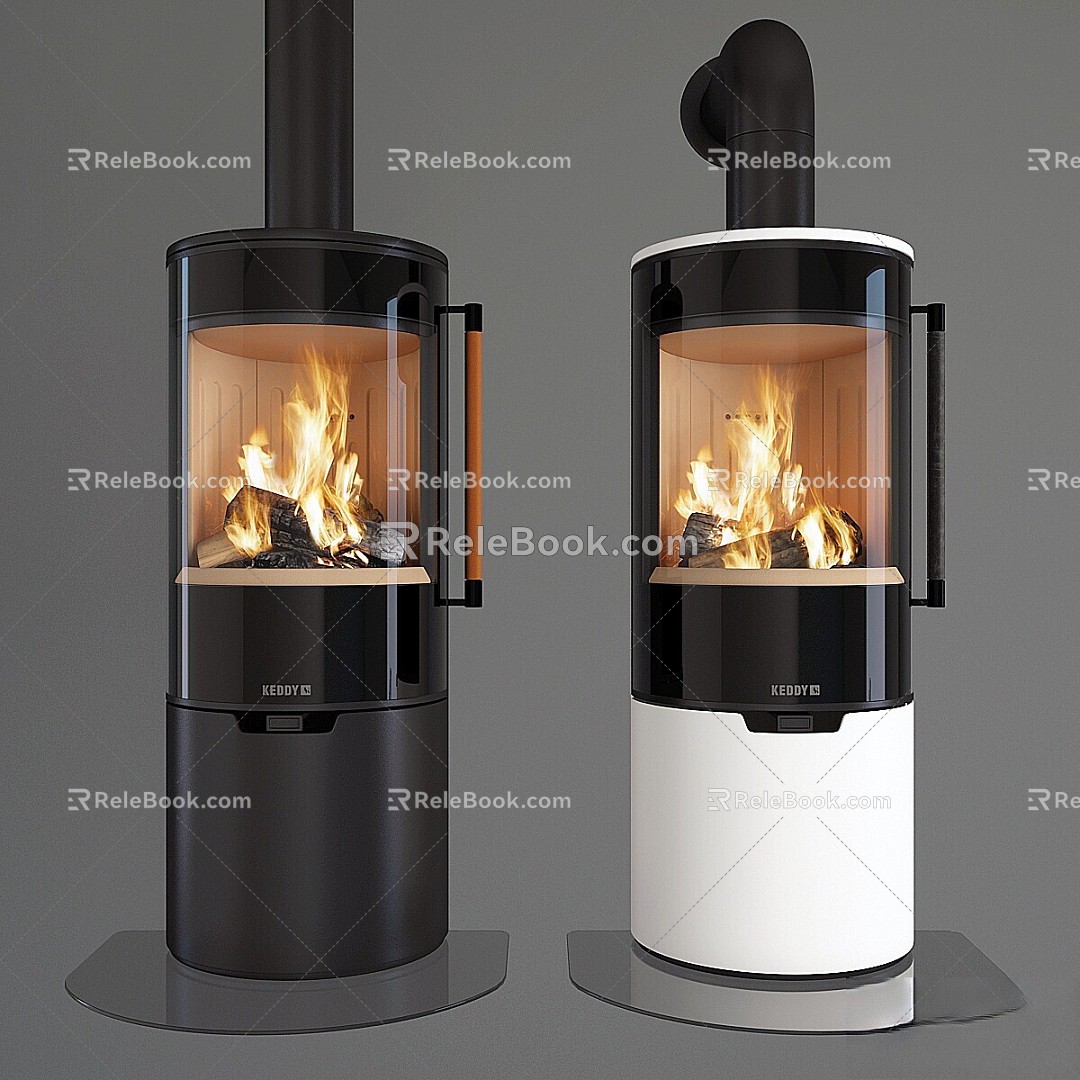 Fireplace Cady Fireplace Fire Minimalist Metal 3d model