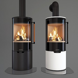 Fireplace Cady Fireplace Fire Minimalist Metal 3d model