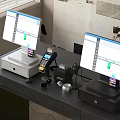 Retail Business POS System With Dual Monitors Cash Register And Barcode Scanner