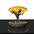 Unique Orange Slice Shaped Top Tree Like Structure With Circular Base And Small Figures 3d model