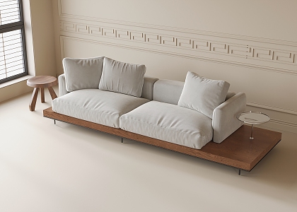 Double sofa multi-person sofa side table 3d model