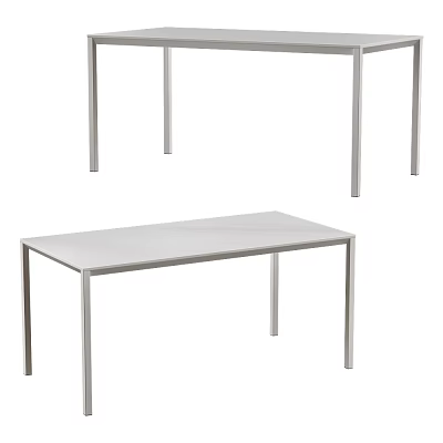Modern Stainless Steel Dining Table With Sleek Structure And Four Legs Design For Home Use 3d model