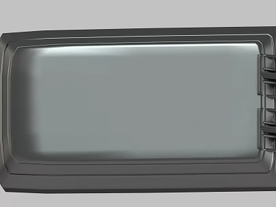 Sleek Black Rectangular Metal Tray With Smooth Surface And Border Structure Design 3d model