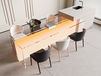 Modern Nakajima Dining Table and Chair Island Table model