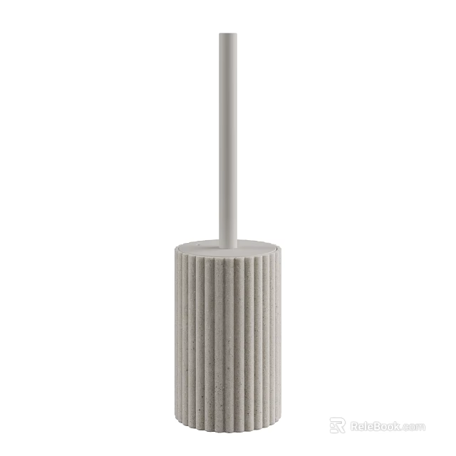 Modern Toilet Brush With Cylindrical Holder For Bathroom Cleaning Supplies 3d model 
