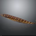 Slender Red And White Striped Eel On Dark Background With Clear Reflection 3d model
