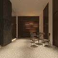 Modern Tea Shop Interior Design With Sleek Bar Counter And Cozy Seating