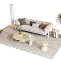 Modern sofa coffee table combination 3d model