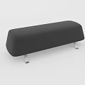 Black Padded Footstool With Sleek Metal Legs For Contemporary Home Decor