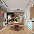 Hitachi Appliance Store Modern Interior With Washer Refrigerator Display And Wooden Elements