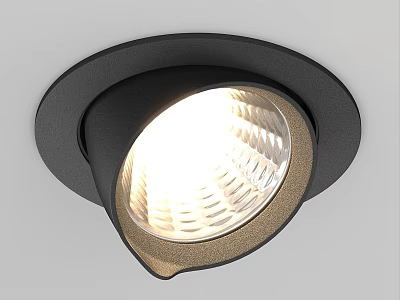 Black Modern Ceiling Mounted Recessed Downlight Spotlight with Bright White LED Lighting 3d model