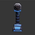 Blue Cordless Handheld Drill Tool With Battery Base And Modern Design 3d model