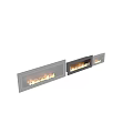 Wall Mounted Modern Black Fireplace With Glass Front And Burning Flames 3d model