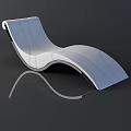 Modern Curved White Lounge Chair With Sleek Design And Stitching Detail 3d model
