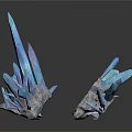 Blue Crystal Decorative Pieces For Home Living Room Tabletop Display With Various Shapes