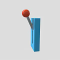 Simple Geometric Object With Blue Rectangular Block Red Spherical Ball And Thin Connecting Rod 3d model