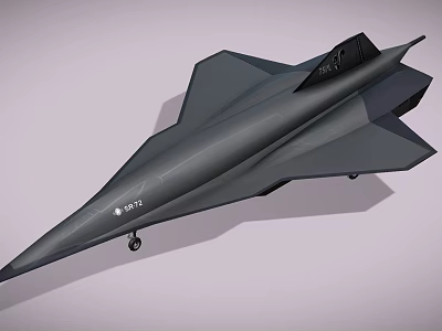 Modern Stealth Gray Fighter Jet With Sleek Body And Visible Landing Gear 3d model