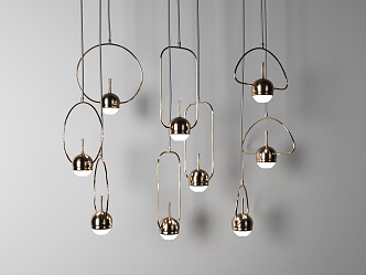 Light Luxury Chandelier Metal Chandelier Small Chandelier 3d model