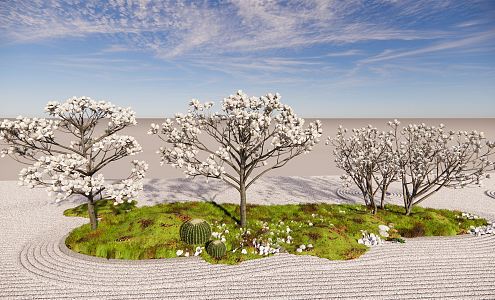 Modern Tree Magnolia Flowering Trees and Shrubs Landscape Plants 3d model