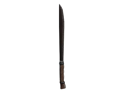 Weapon Knife With Long Sharp Blade And Wooden Handle Design For Tactical Use 3d model