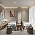Serene SPA Sauna Room Interior with Massage Bed Hanging Robe and Window View