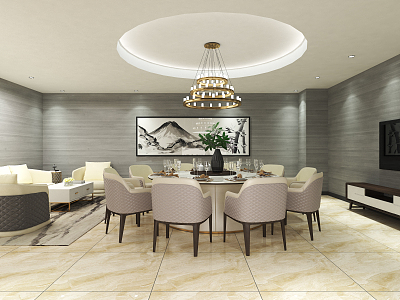 Light Luxury Room Restaurant Leader Room model