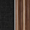 Stylish Double Doors Design With Wooden Woven Black And White Panel Textures