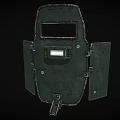 Green Tactical Military Shield With Viewing Window And Foldable Side Panels 3d model