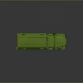 Green Military Truck With Six Wheels And Equipment On The Body