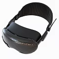 Sleek Black VR Headset Design With Textured Head Strap And Comfortable Fit