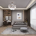 Modern Living Room With Grey Red Sofas Round Chandelier Wooden Accents Rug And Coffee Table