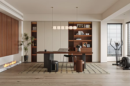 Modern Middle Style Study 3d model