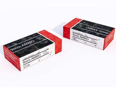 Red And Black 9mm Label Daily Necessities Packaging Boxes For Home Use 3d model