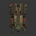Mechanical Tracked Vehicle with Crane Arm Green Red Color And Industrial Design