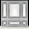 Dark Textured Wall Panel With Ornate Frame And Decorative Design Elements 3d model