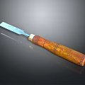 Professional Hardware Chisel With Sharp Metal Blade And Wooden Handle Design 3d model