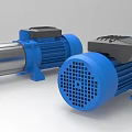 Twin Blue Industrial Electric Pumps With Stainless Steel Housing And Black Motor Covers