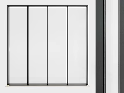 Modern Black Aluminum Casement Window With Sleek Frame And Clear Tempered Glass 3d model