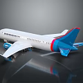 Sleek White Passenger Plane With Blue Red Tail Row Of Windows And Shiny Wings