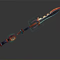 Colorful Glowing Decorative Sword With Vibrant Blade And Chain Hilt Design