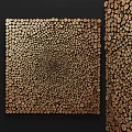 Decorative Wall Design With Arranged Wooden Circles Creating Textured Artistic Surface